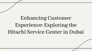 Hitachi Service Center Dubai