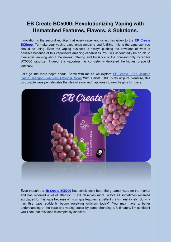 eb create bc5000 revolutionizing vaping with