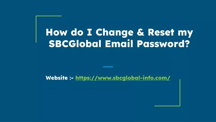 how do i change reset my sbcglobal email password