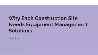 Equipment Management Solutions