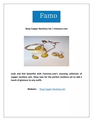 Shop Copper Necklace Set | Famosse.com