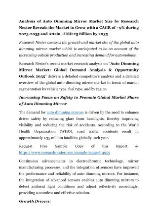 analysis of auto dimming mirror market size