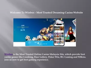 Welcome To Winbox - Most Trusted Dreaming Casino Website