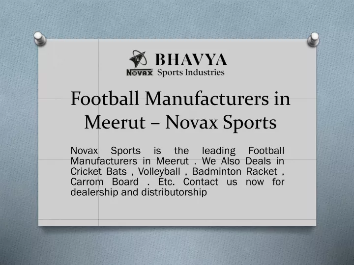 football manufacturers in meerut novax sports