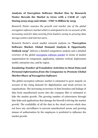 analysis of encryption software market size