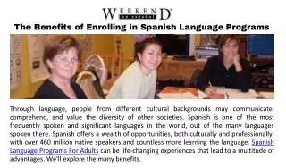 Spanish Language Programs for Adults with a Weekend Twist