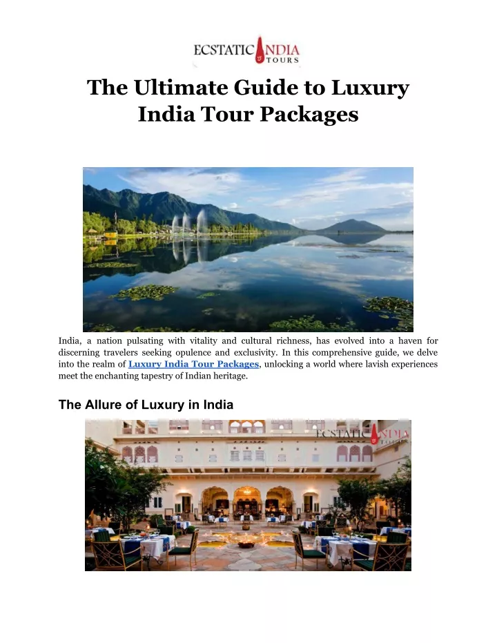 the ultimate guide to luxury india tour packages