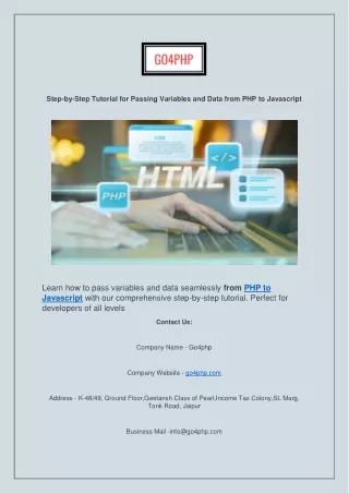 Step-by-Step Tutorial for Passing Variables and Data from PHP to Javascript