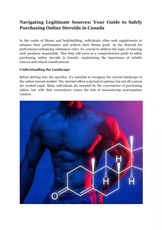 Navigating Legitimate Sources Your Guide to Safely Purchasing Online Steroids in Canada