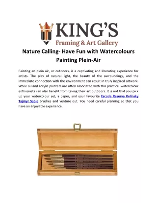 Nature Calling- Have Fun with Watercolours Painting Plein-Air