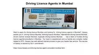 Driving Licence Agents in Mumbai