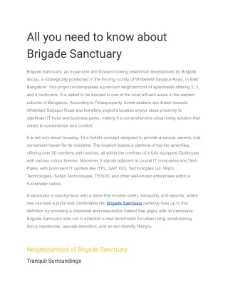 All you need to know about Brigade Sanctuary