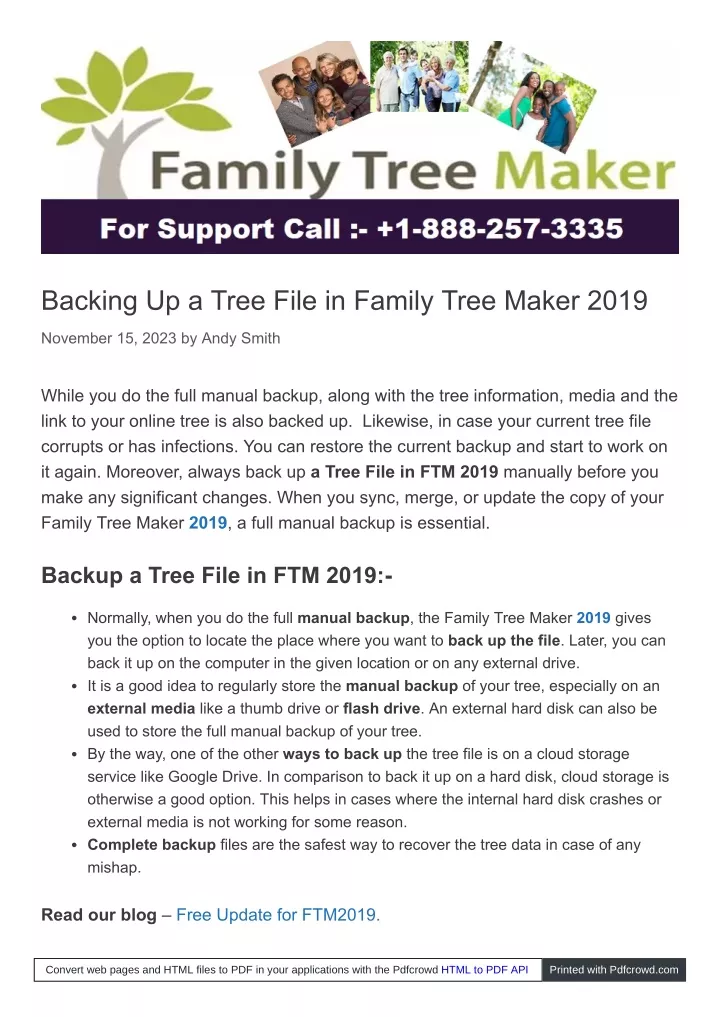 backing up a tree file in family tree maker 2019