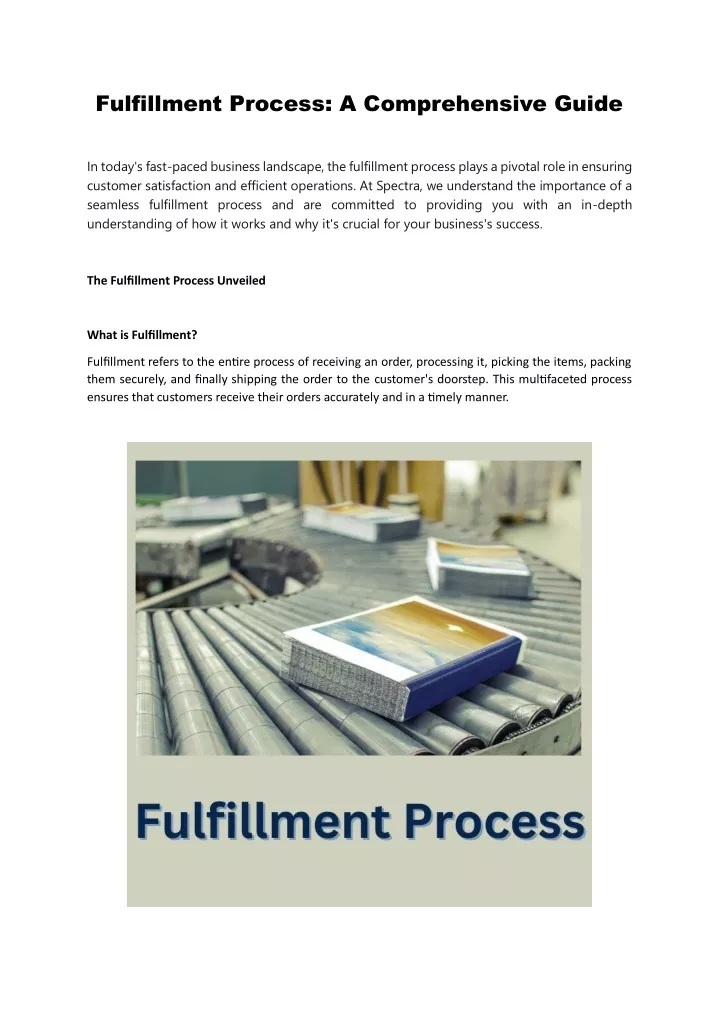 fulfillment process a comprehensive guide