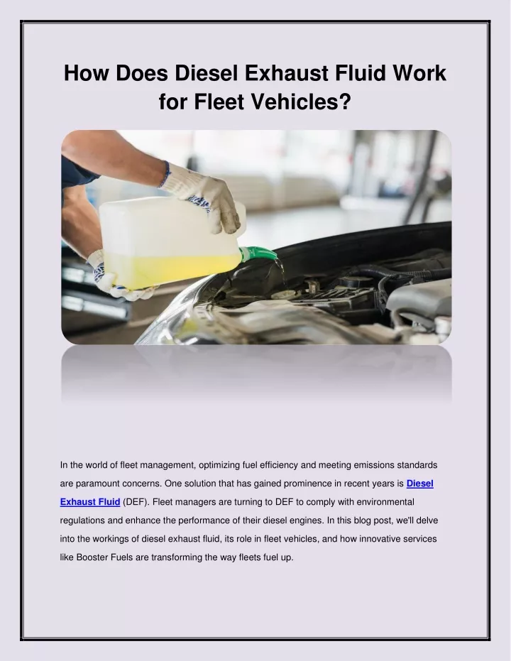 PPT - How Does Diesel Exhaust Fluid Work For Fleet Vehicles PowerPoint ...