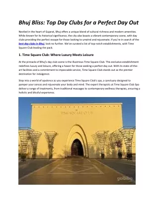 bhuj bliss top day clubs for a perfect day out