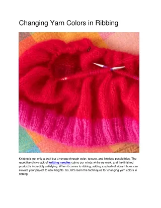 Changing Yarn Colors in Ribbing