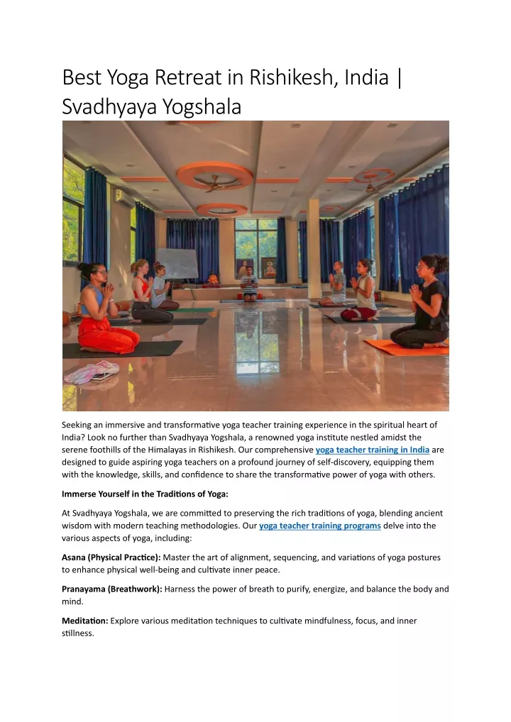 best yoga retreat in rishikesh india svadhyaya