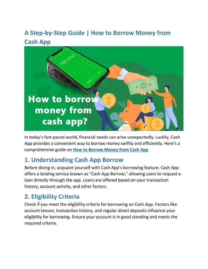 a step by step guide how to borrow money from