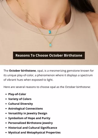 Reasons To Choose October Birthstone