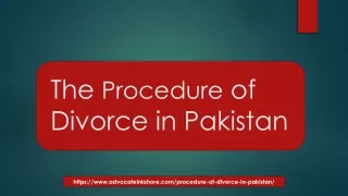 The Procedure of Divorce in Pakistan