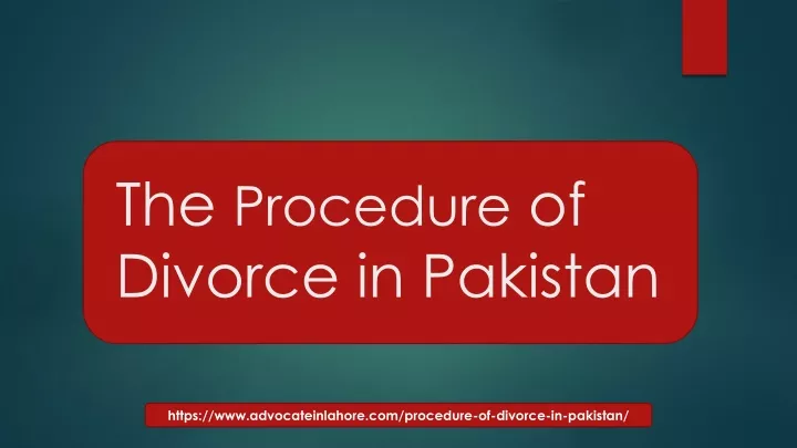 the procedure of divorce in pakistan