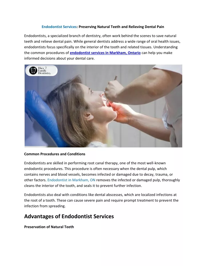 endodontist services preserving natural teeth