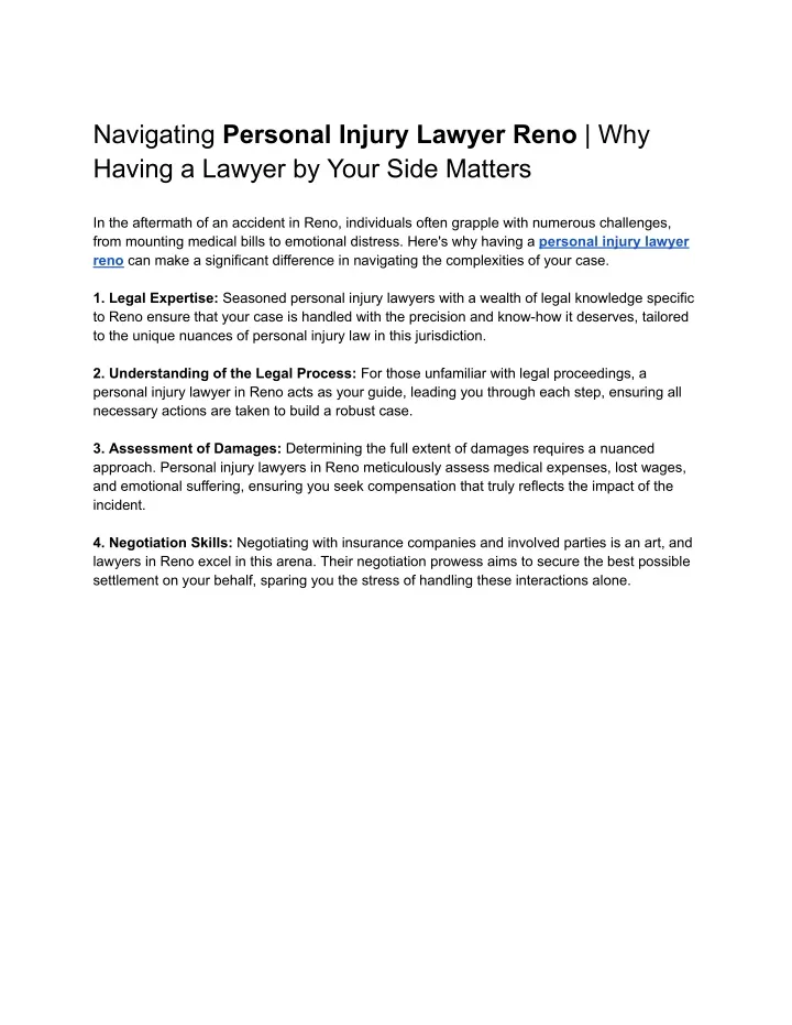 navigating personal injury lawyer reno why having