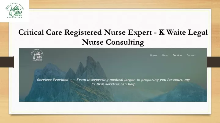 critical care registered nurse expert k waite