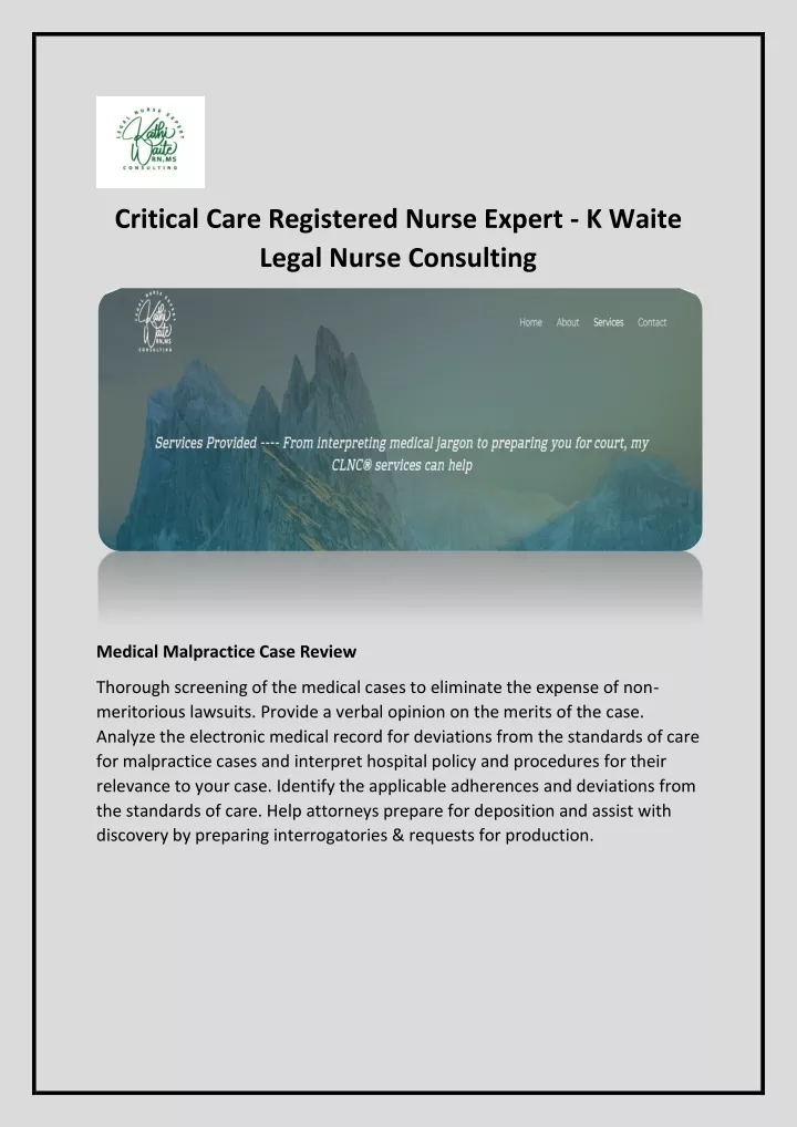 critical care registered nurse expert k waite