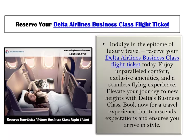 reserve your delta airlines business class flight ticket