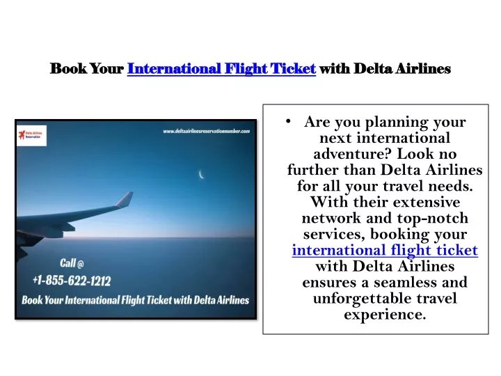 book your international flight ticket with delta airlines