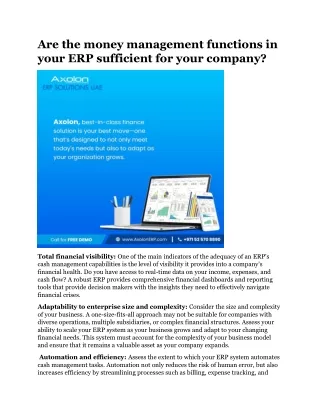 are the money management functions in your