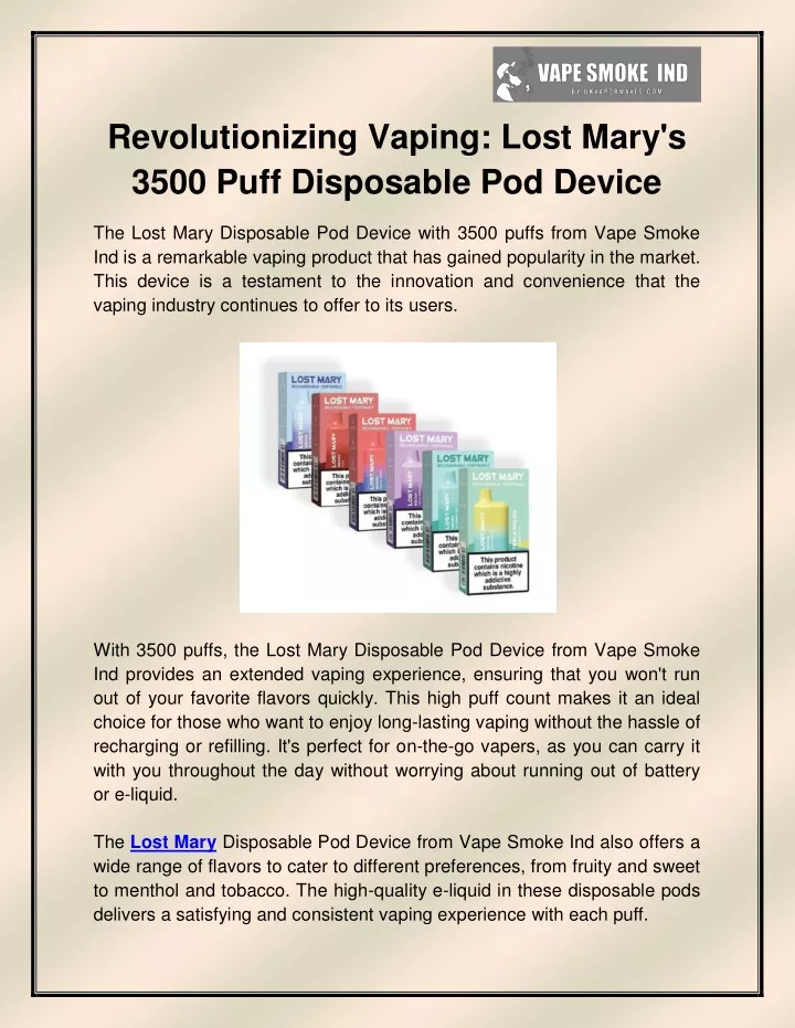 revolutionizing vaping lost mary s 3500 puff