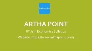 IIT Jam Economics Syllabus