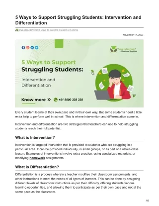 5 Ways to Support Struggling Students Intervention and Differentiation