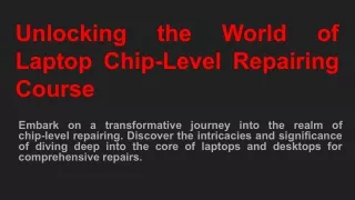 unlocking laptop chip level repairing course