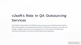 QA Outsourcing Services - Managed applications | V2Soft
