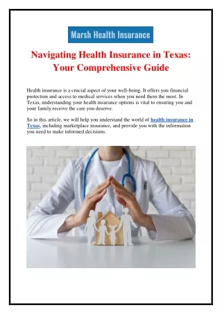 Navigating Health Insurance in Texas: Your Comprehensive Guide