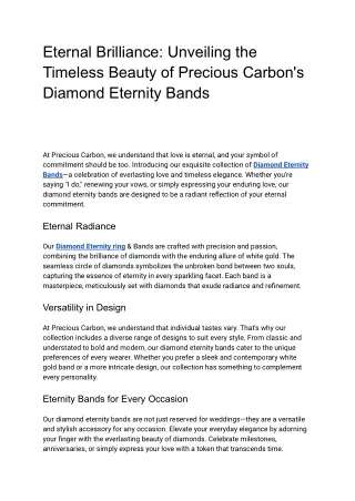 Eternal Brilliance_ Unveiling the Timeless Beauty of Precious Carbon's Diamond Eternity Bands