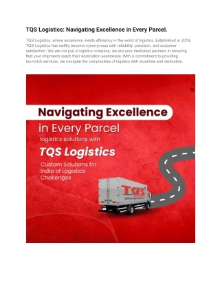 tqs logistics navigating excellence in every