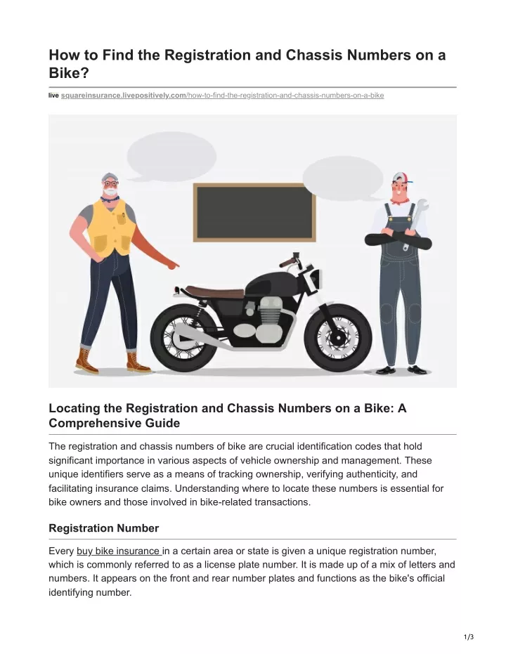 how to find the registration and chassis numbers