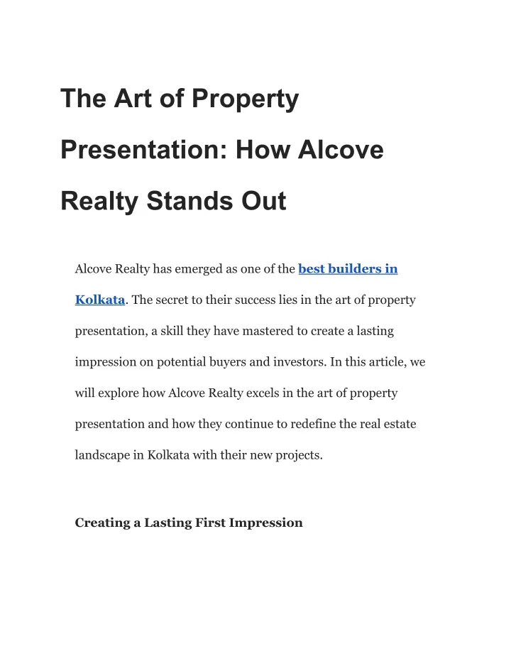 the art of property
