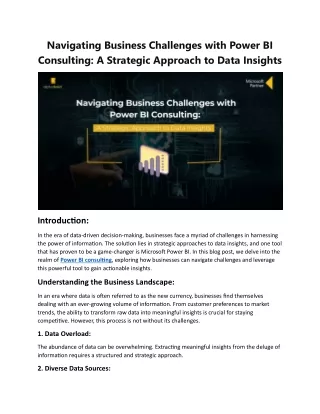A Strategic Approach to Data Insights