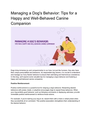 Managing a Dog's Behavior_ Tips for a Happy and Well-Behaved Canine Companion