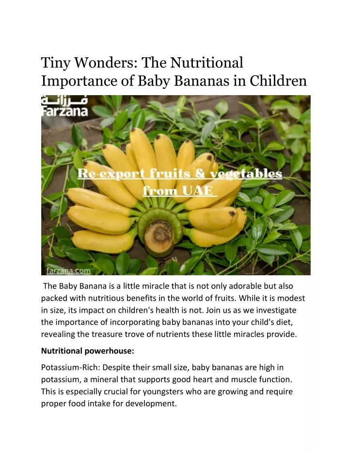 tiny wonders the nutritional importance of baby