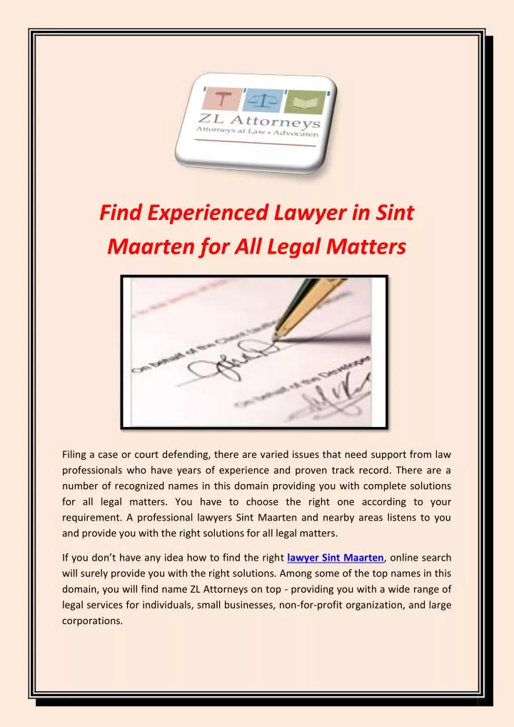 find experienced lawyer in sint maarten