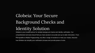 Globeia: Your Secure Background Checks and Identity Solution