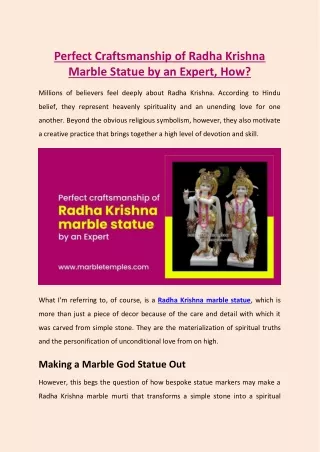 Perfect craftsmanship of Radha Krishna marble statue by an Expert, How