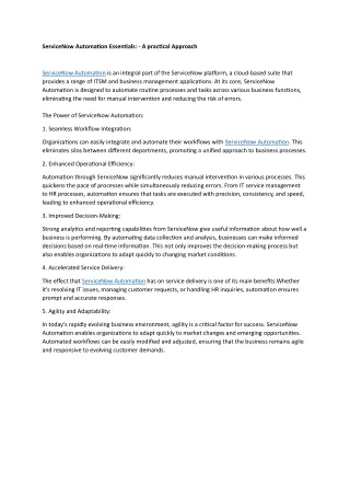 servicenow automation essentials a practical